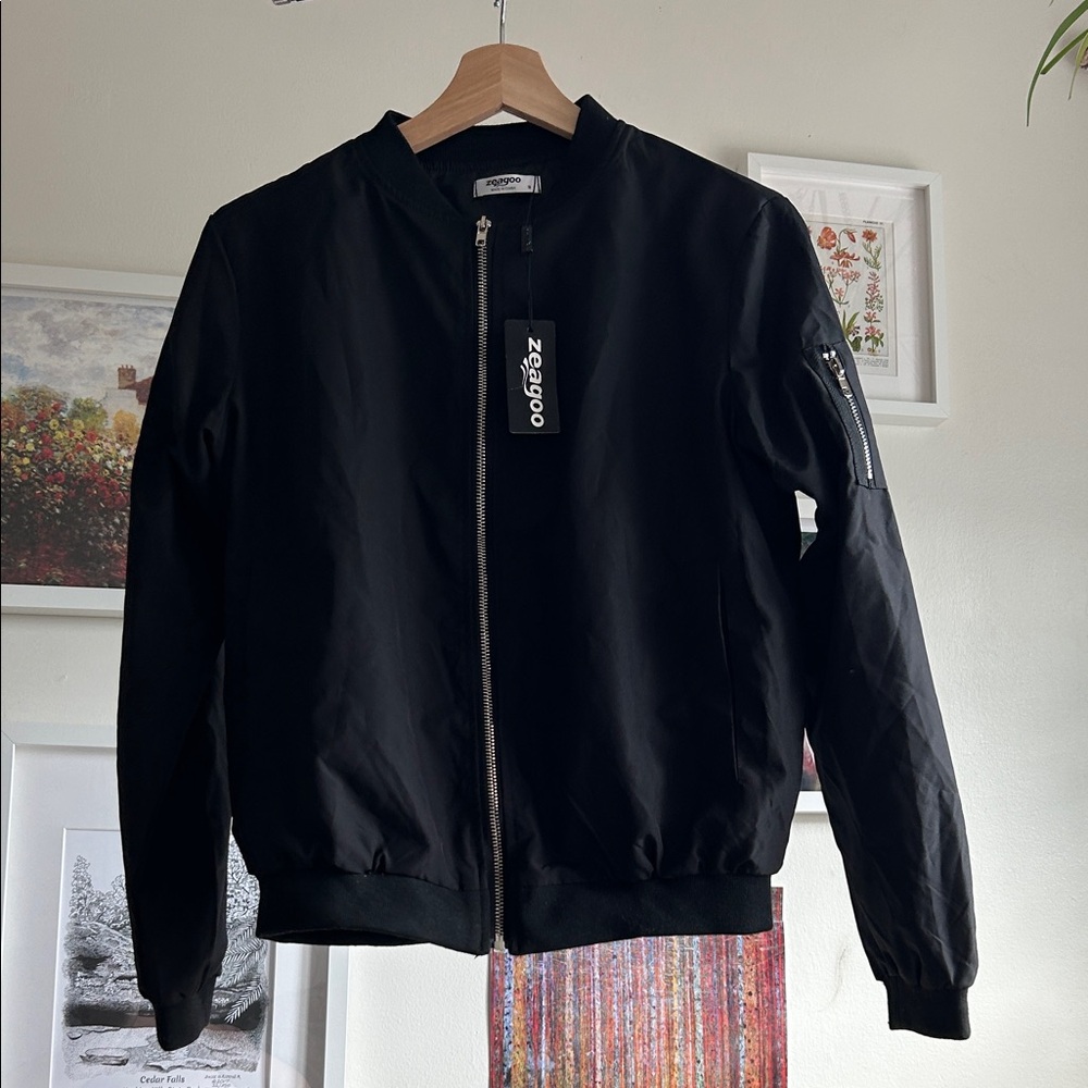 Zeagoo Black Bomber Jacket